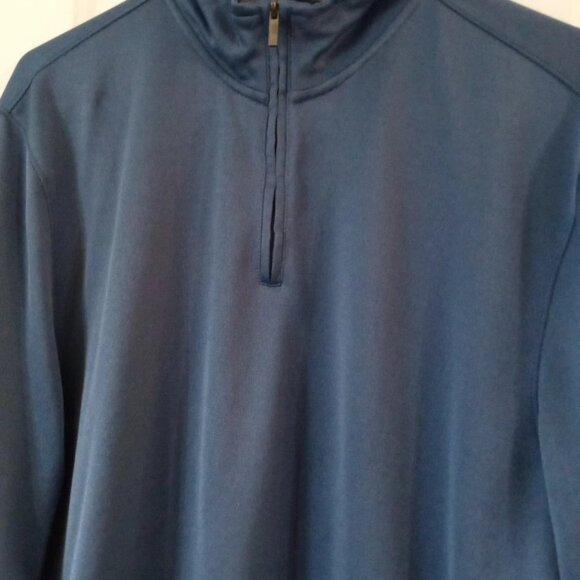 AXIST Men's Large 1/4 Zip Polyester Pullover Shirt Blue Long Sleeve - Picture 2 of 6